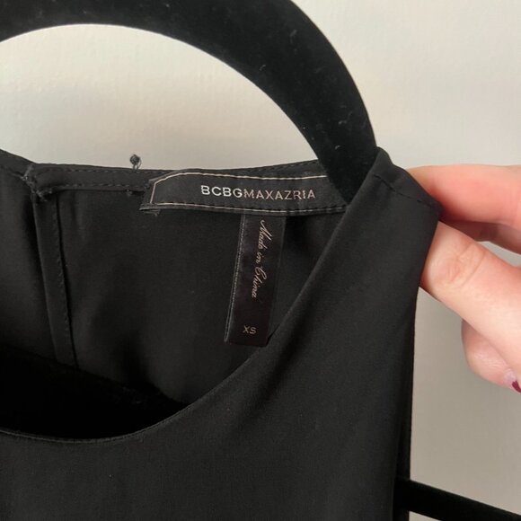 BCBG Max Azria asymmetric  top black jumpsuit - Picture 3 of 5